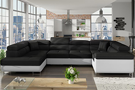 Corner Sofa LETTO (black/white) ON STOCK!